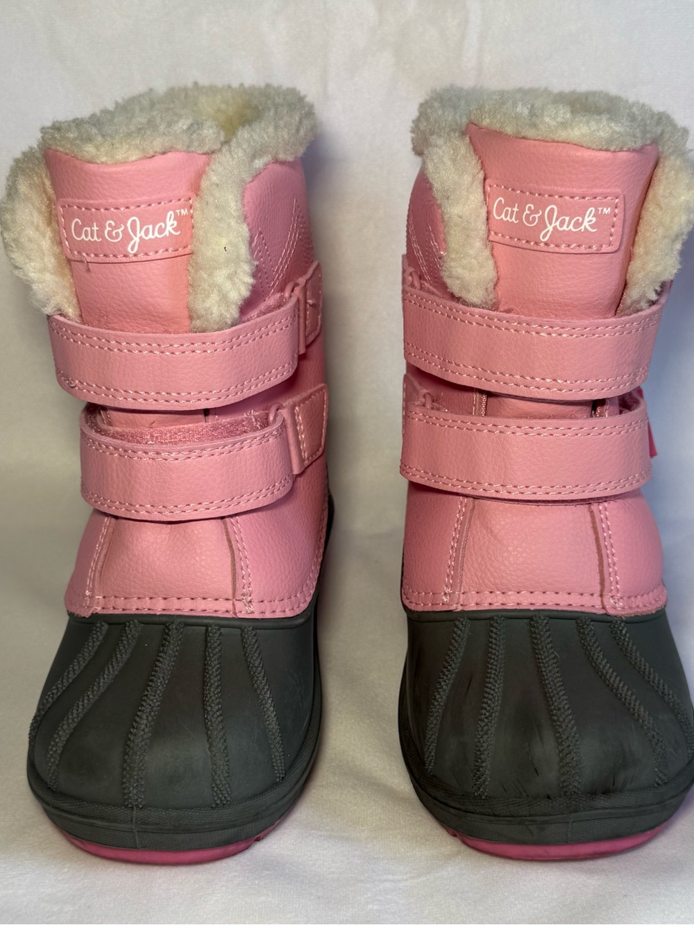 Cat & Jack Pink and Gray Girls' Insulated Snow Boots